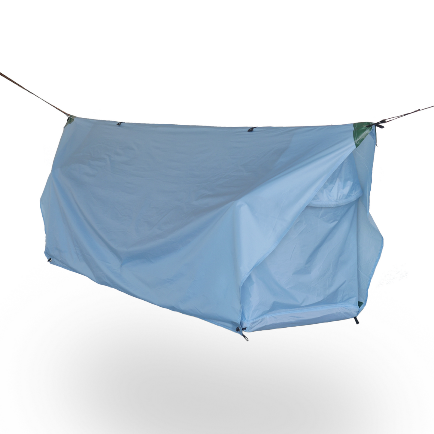 Blue hammock camping tent with durable rainfly